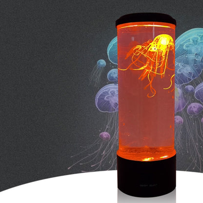 ทรงกระบอก LED แมงกะพรุนจำลองแสง USB ขับเคลื่อนแสงบรรยากาศแมงกะพรุนสีสันสดใส, 10.5 x 10.5 x 29.4cm