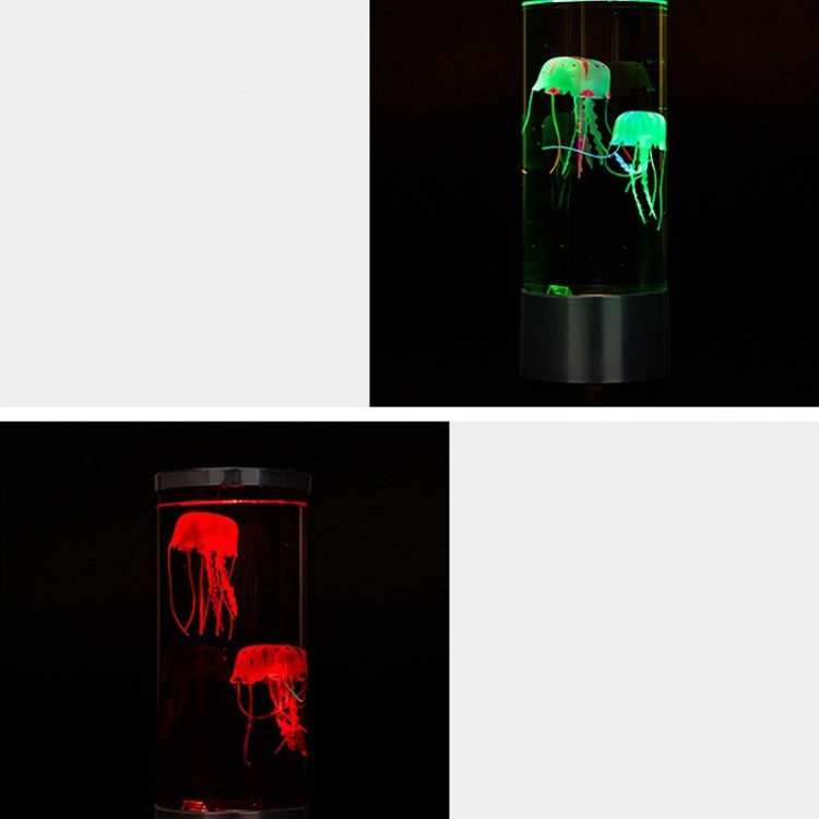 ทรงกระบอก LED แมงกะพรุนจำลองแสง USB ขับเคลื่อนแสงบรรยากาศแมงกะพรุนสีสันสดใส, 10.5 x 10.5 x 29.4cm