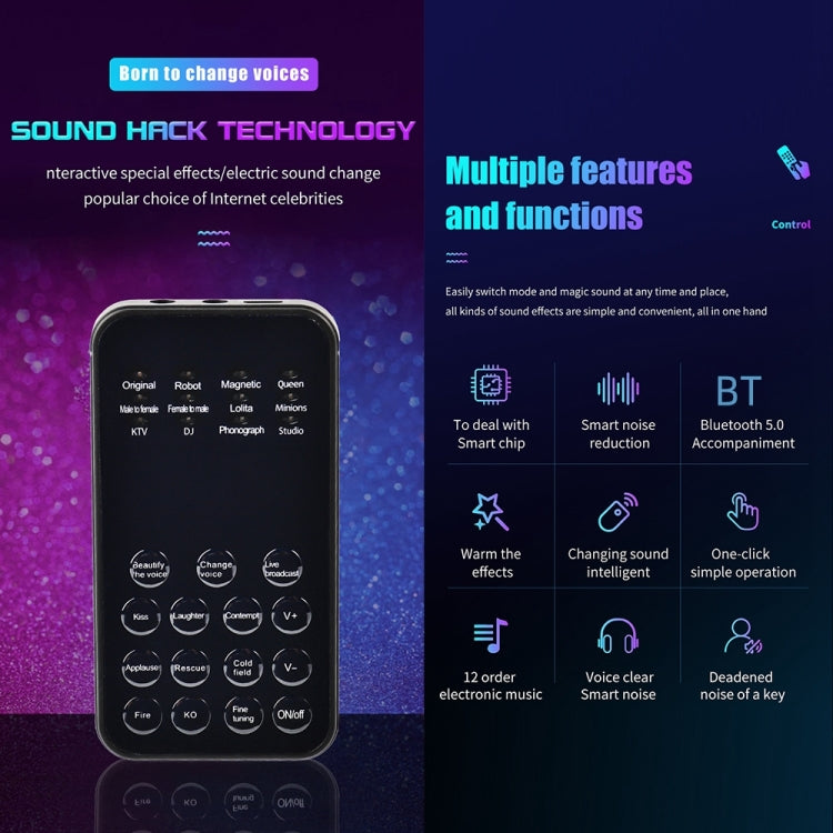 Universal Mini Sound Card เครื่องเปลี่ยนเสียงสำหรับโทรศัพท์มือถือและคอมพิวเตอร์, S9
