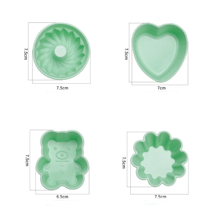 10 ชิ้นสร้างสรรค์ DIY ซิลิโคนเค้กถ้วยมัฟฟินถ้วยอบแม่พิมพ์สไตล์:, Flower-shaped  (Macron Green), Flower-shaped (Macron Pink), Flower-shaped  (Candy Color), Hollow  (Macron Cyan), Hollow  (Macron Pink), Hollow  (Candy Color), Heart-shaped (Macron Green) ...