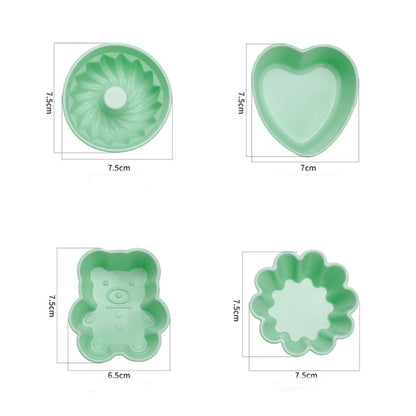 10 ชิ้นสร้างสรรค์ DIY ซิลิโคนเค้กถ้วยมัฟฟินถ้วยอบแม่พิมพ์สไตล์:, Flower-shaped  (Macron Green), Flower-shaped (Macron Pink), Flower-shaped  (Candy Color), Hollow  (Macron Cyan), Hollow  (Macron Pink), Hollow  (Candy Color), Heart-shaped (Macron Green) ...