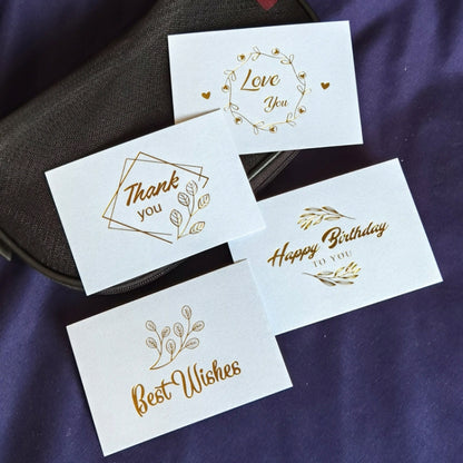 150 ชิ้นการ์ดแต่งงานขอบคุณข้อความของขวัญตกแต่งการ์ด Bronzing บัตรอวยพรดอกไม้, Blessing （White）, Thank You （White）, Love You （White）, Happy Birthday （White）, Blessing （Black）, Thank You （Black）, Love You （Black）, Happy Birthday （Black）
