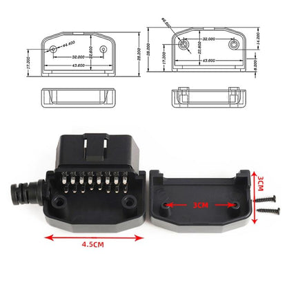 5 PCS 16PIN รถตัวเชื่อมต่อชาย OBD2 Connector ปลั๊ก + เชลล์ + สายการ์ด + สกรูปลั๊ก OBD J1962M, OBD Plug