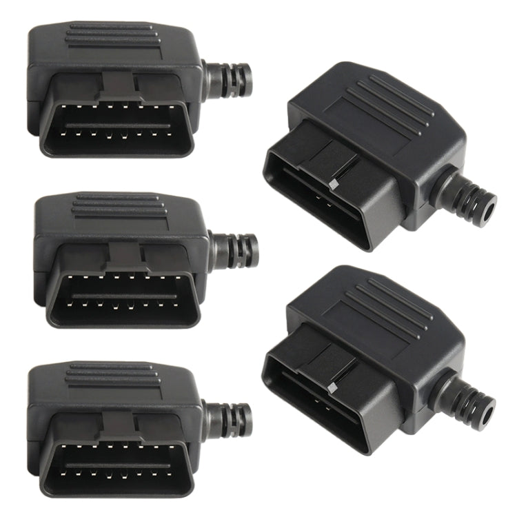 5 PCS 16PIN รถตัวเชื่อมต่อชาย OBD2 Connector ปลั๊ก + เชลล์ + สายการ์ด + สกรูปลั๊ก OBD J1962M, OBD Plug
