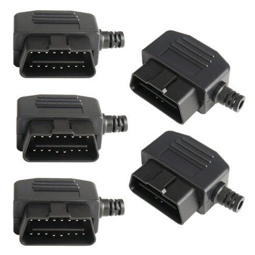 5 PCS 16PIN รถตัวเชื่อมต่อชาย OBD2 Connector ปลั๊ก + เชลล์ + สายการ์ด + สกรูปลั๊ก OBD J1962M, OBD Plug