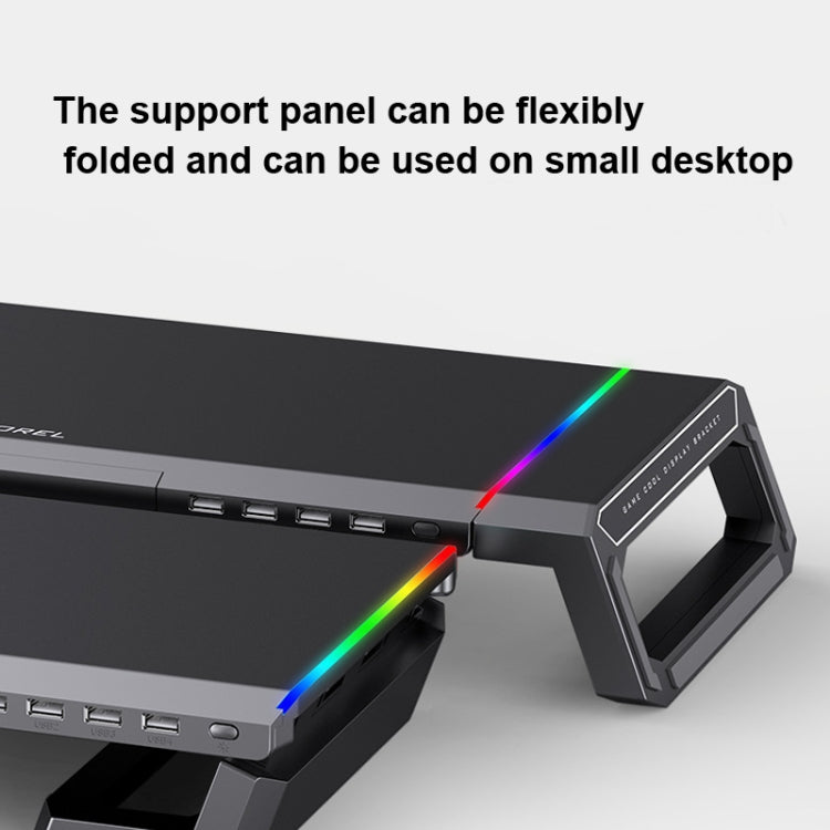ICE COOREL T1 Monitor เพิ่มชั้นวางแล็ปท็อปแบบพับได้พร้อมแสง RGB และอินเทอร์เฟซการขยาย 4xUSB