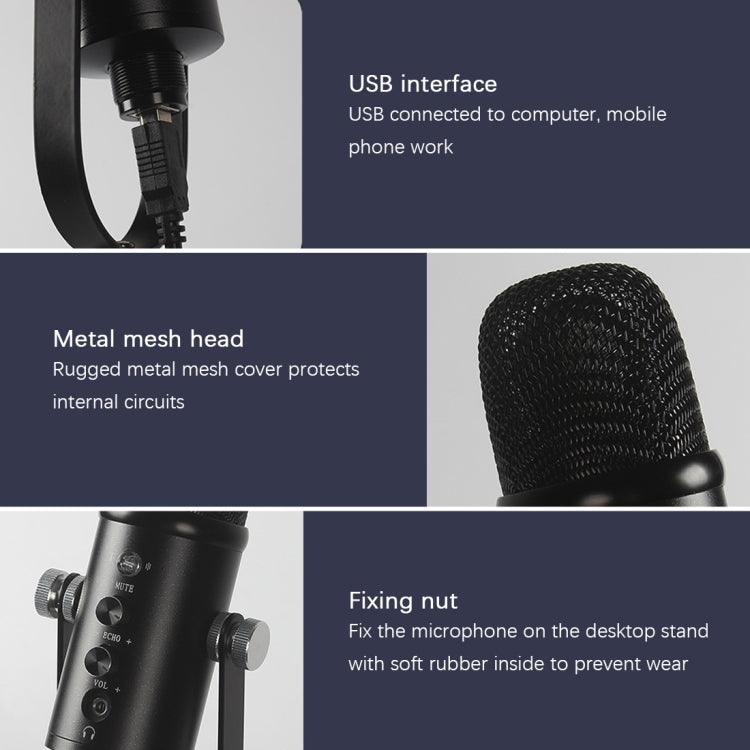 BM-86 USB คอนเดนเซอร์ไมโครโฟนบันทึกเสียงคอมพิวเตอร์ไมโครโฟนชุดอุปกรณ์ถ่ายทอดสด, Cantilever Bracket Set, Standard+Small Blowout Prevention Net