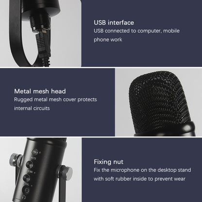BM-86 USB คอนเดนเซอร์ไมโครโฟนบันทึกเสียงคอมพิวเตอร์ไมโครโฟนชุดอุปกรณ์ถ่ายทอดสด, Cantilever Bracket Set, Standard+Small Blowout Prevention Net