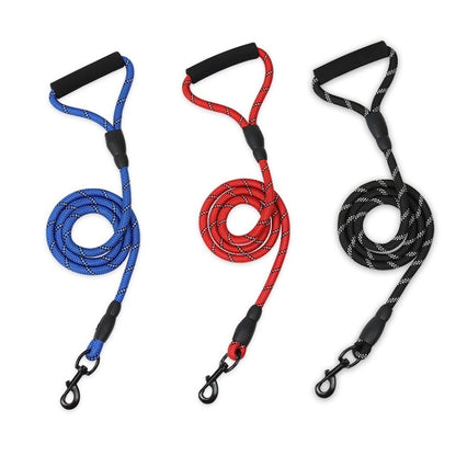 2 PCS สัตว์เลี้ยงสายจูงสะท้อนแสงขนาดกลางและขนาดใหญ่สุนัขอุปกรณ์เดิน, Blue, Black, Red