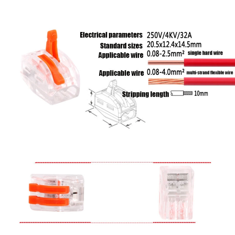 10 PCS VSE-412W Terminal Building สายไฟขั้วต่อ Push-in Quick Connection Terminal, VSE-412W