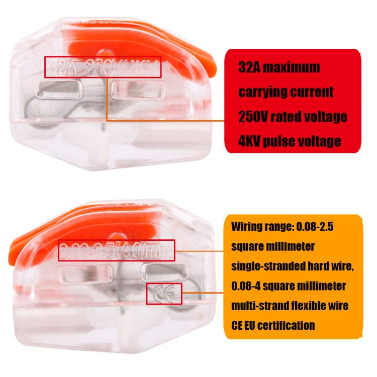 10 PCS VSE-412W Terminal Building สายไฟขั้วต่อ Push-in Quick Connection Terminal, VSE-412W
