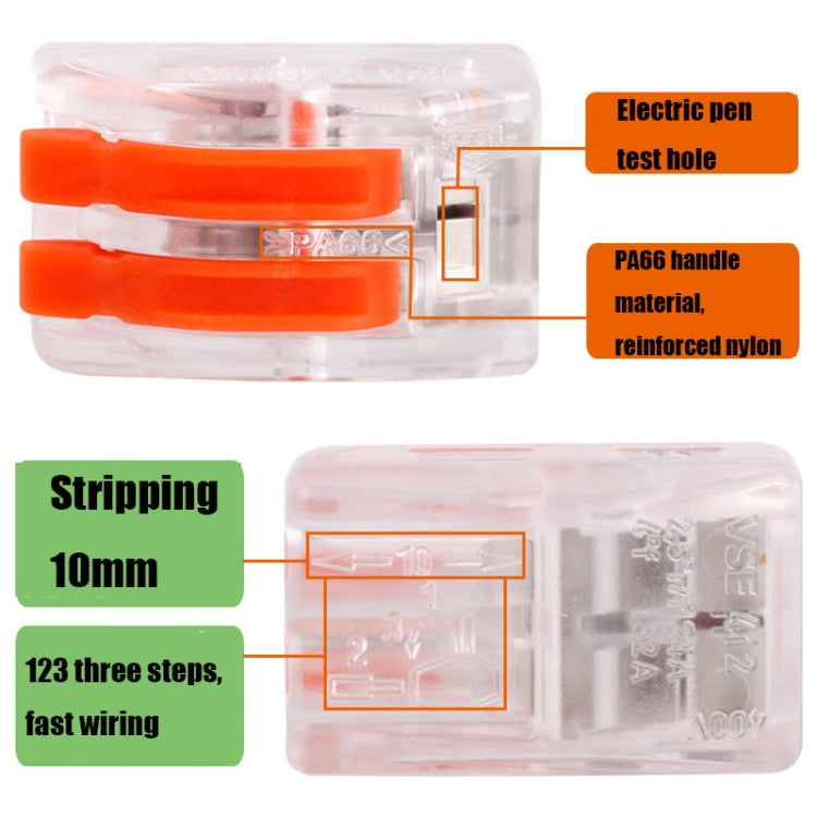 10 PCS VSE-412W Terminal Building สายไฟขั้วต่อ Push-in Quick Connection Terminal, VSE-412W