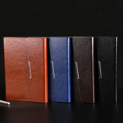 สมุดโน๊ตธุรกิจ 2 ชิ้นหนังเทียม PU Tri-Fold Loose-Leaf Notepad, A5