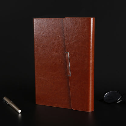 สมุดโน๊ตธุรกิจ 2 ชิ้นหนังเทียม PU Tri-Fold Loose-Leaf Notepad, A5