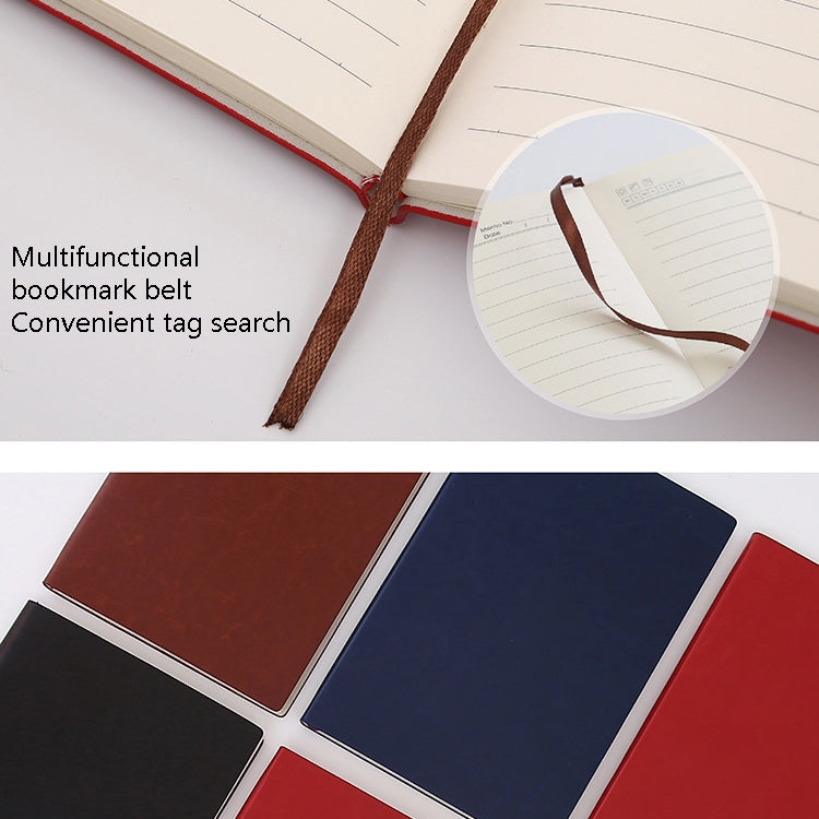 2 ชิ้นหนังเทียมโน๊ตบุ๊คธุรกิจโน๊ตบุ๊คย้อนยุค, Red A5, Yellow A5, Blue A5, Black A5, Brown A5