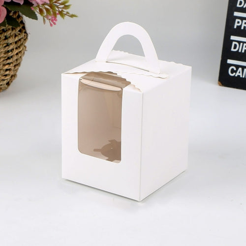 30 ชิ้นหน้าต่างโปร่งใส 1 ชิ้นกระดาษแข็งแบบพกพาถ้วยเค้กกล่องมูสกล่องขนม, White, Marble, Cowhide Color, Blue, Black, Pink, Green, Red