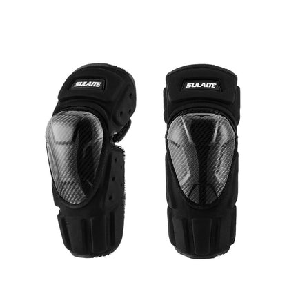 SULAITE Off-Road รถจักรยานยนต์ ความอบอุ่นกันลมกันลมกันกระแทกระบายอากาศได้คาร์บอนไฟเบอร์อุปกรณ์ป้องกัน, Knee Pads+Elbow Pads, Knee Pads