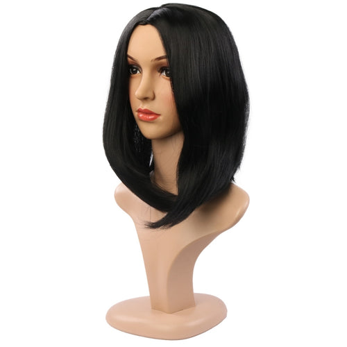 ผู้หญิงผมสั้น Bobo Head ฝาครอบผมสังเคราะห์, Black, Light Brown