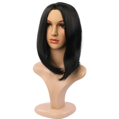 ผู้หญิงผมสั้น Bobo Head ฝาครอบผมสังเคราะห์, Black, Light Brown