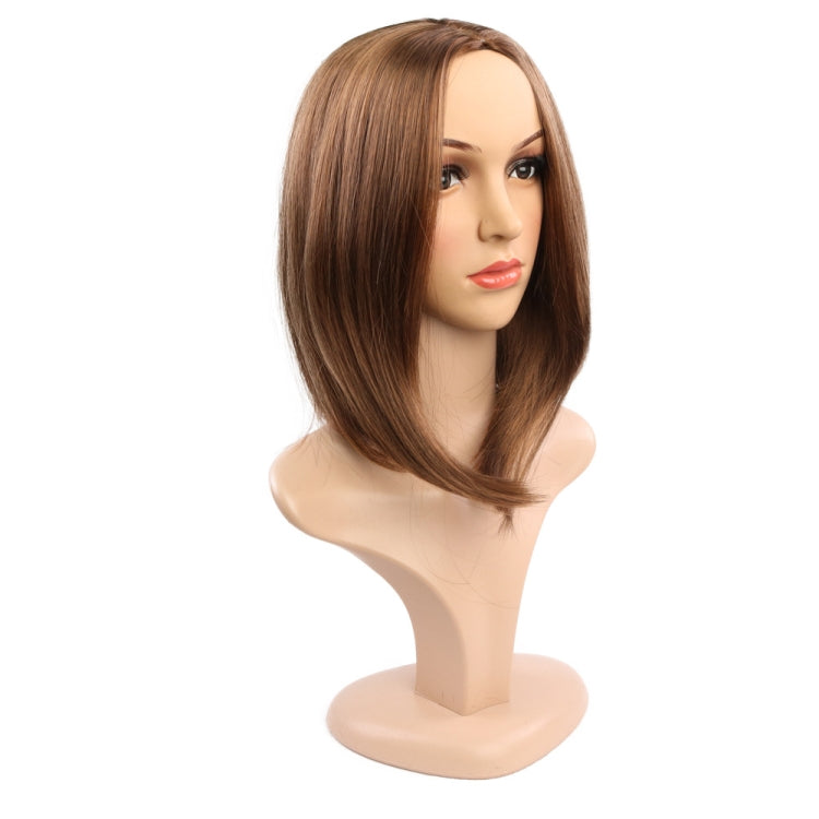 ผู้หญิงผมสั้น Bobo Head ฝาครอบผมสังเคราะห์, Black, Light Brown