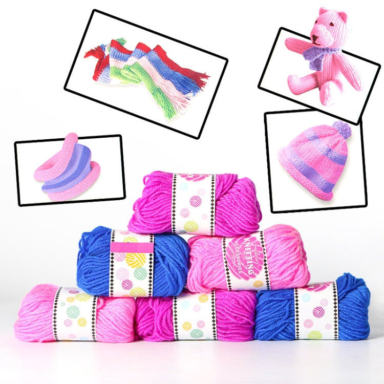 DIY สาวถักผ้าพันคอหมวกด้ายทำด้วยผ้าขนสัตว์จัดส่งสีสุ่ม, Knitting Wool