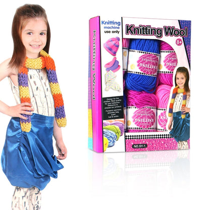 DIY สาวถักผ้าพันคอหมวกด้ายทำด้วยผ้าขนสัตว์จัดส่งสีสุ่ม, Knitting Wool