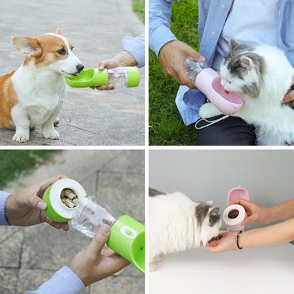 สัตว์เลี้ยงแบบ Dual-Purpose ที่มาพร้อมกับถ้วยน้ำแบบแบ่งส่วนและอาหารแบบบูรณาการสำหรับสัตว์เลี้ยงถ้วยที่ให้น้ำแบบพกพา