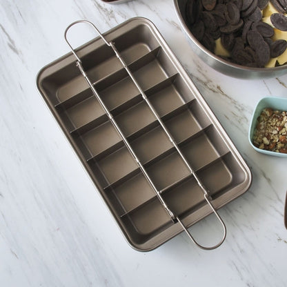 บราวนี่แพนเค้กแม่พิมพ์ขนมปังสี่เหลี่ยมอบหนาด้านล่างแข็งไม่ติดกระทะอบ, Cake Mold