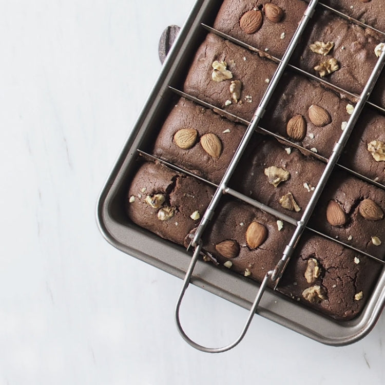 บราวนี่แพนเค้กแม่พิมพ์ขนมปังสี่เหลี่ยมอบหนาด้านล่างแข็งไม่ติดกระทะอบ, Cake Mold