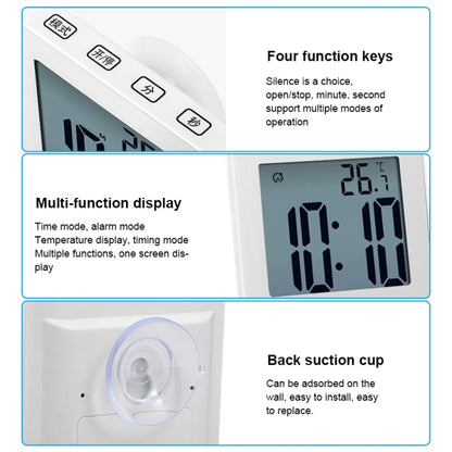 นาฬิกาแขวนกันน้ำ LCD นาฬิกาห้องน้ำห้องครัวนาฬิกาปลุกอิเล็กทรอนิกส์, Waterproof Wall Clock