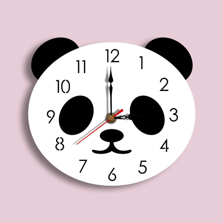 การ์ตูนนาฬิกาแขวนนาฬิกาอะคริลิแพนด้านาฬิกาแขวนบ้านที่เรียบง่าย, Panda Wall Clock