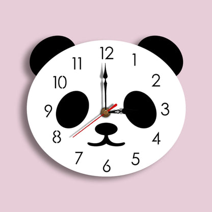 การ์ตูนนาฬิกาแขวนนาฬิกาอะคริลิแพนด้านาฬิกาแขวนบ้านที่เรียบง่าย, Panda Wall Clock