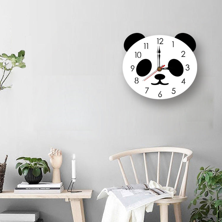 การ์ตูนนาฬิกาแขวนนาฬิกาอะคริลิแพนด้านาฬิกาแขวนบ้านที่เรียบง่าย, Panda Wall Clock