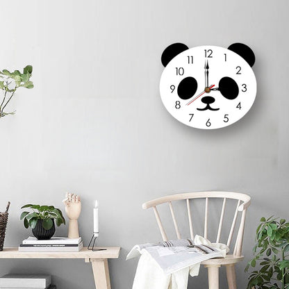การ์ตูนนาฬิกาแขวนนาฬิกาอะคริลิแพนด้านาฬิกาแขวนบ้านที่เรียบง่าย, Panda Wall Clock