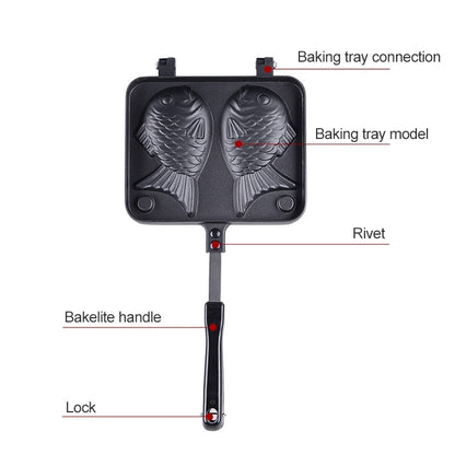 รูปปลา Bakeware กระทะวาฟเฟิลเบเกอรี่ Sea Bream เค้กแม่พิมพ์เครื่องมือบ้าน, Fish-Shaped Waffle Pan