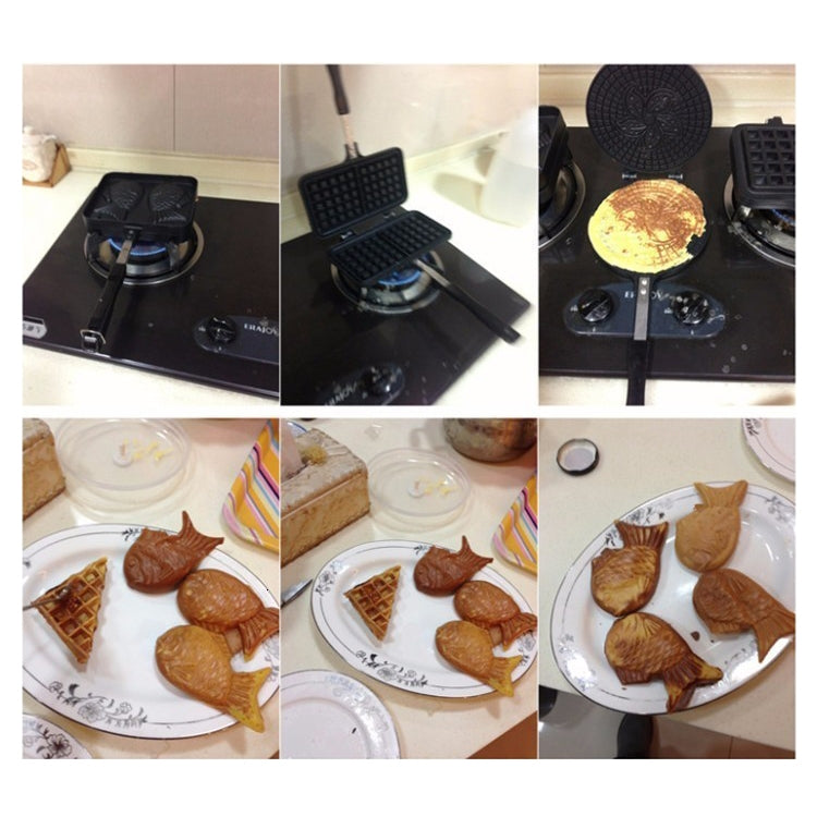 รูปปลา Bakeware กระทะวาฟเฟิลเบเกอรี่ Sea Bream เค้กแม่พิมพ์เครื่องมือบ้าน, Fish-Shaped Waffle Pan
