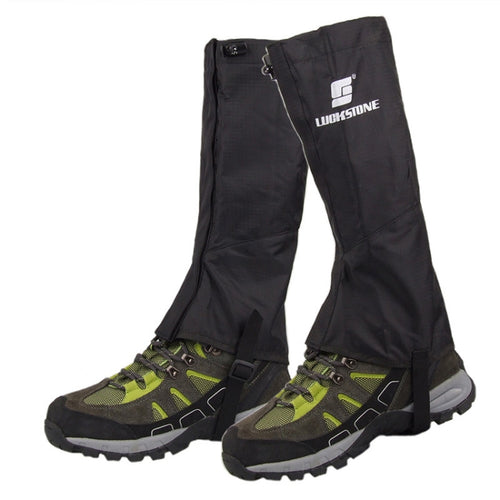 LUCKSTONE ปีนเขาเดินป่าสวมกันน้ำน้ำหนักเบา Breathable Muddy Road Anti-สกปรกเท้า, Foot Cover M  (Black)
