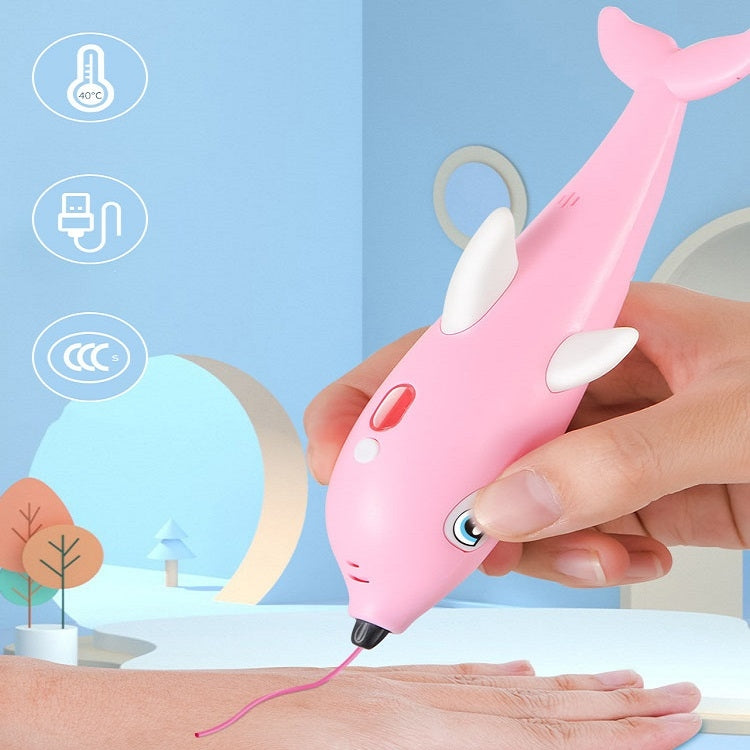 ปากกาการพิมพ์ 3 มิติแปรงกราฟฟิตีภาพวาดสามมิติ, Dolphin Pink