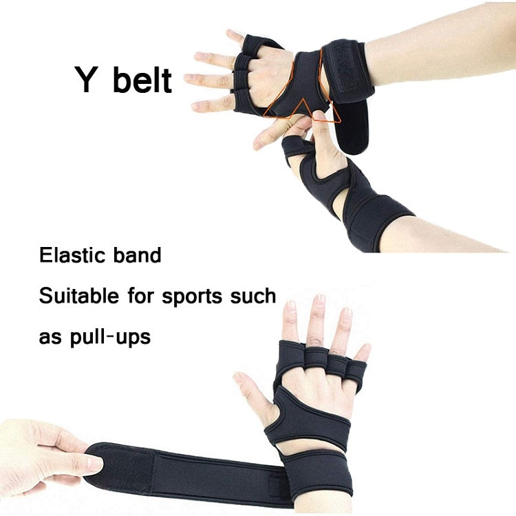 ถุงมือกีฬาแบบครึ่งนิ้วซิลิโคนกันลื่นถุงมืออุปกรณ์ฟิตเนสสายรัดข้อมือแบบบีบอัดกีฬา, S（Black）, M（Black）, L （Black）, XL （Black）