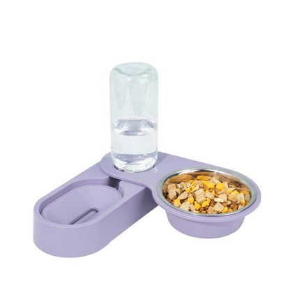 อุปกรณ์สำหรับสัตว์เลี้ยง สุนัข แมว ชามอาหารพับหมุนชามคู่, Green Without Bowl, Purple Without Bowl, Pink Without Bowl, Gray Without Bowl, Green With Bowl, Purple With Bowl, Pink With Bowl, Gray With Bowl
