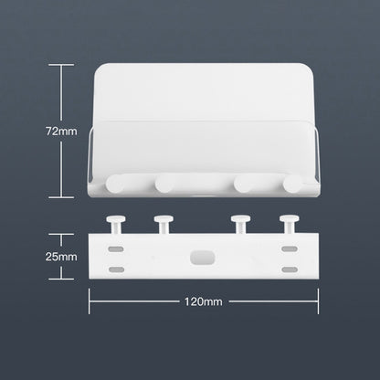 ที่วางโทรศัพท์ติดผนังแบบเจาะฟรีขายึดฐานชาร์จติดผนัง, (White)