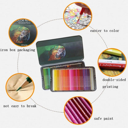 ดินสอสีกล่องดีบุก 72 สี, 72-Color Pencils