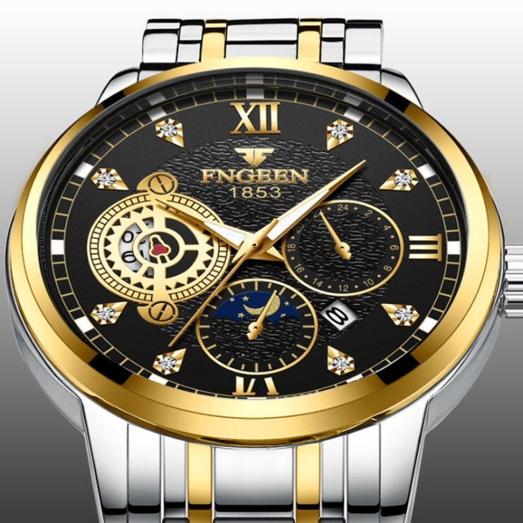 FNGEEN 2166 ผู้ชายนาฬิกาควอทซ์กลวงสามตานักเรียนกีฬานาฬิกาอิเล็กทรอนิกส์