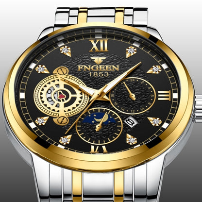 FNGEEN 2166 ผู้ชายนาฬิกาควอทซ์กลวงสามตานักเรียนกีฬานาฬิกาอิเล็กทรอนิกส์