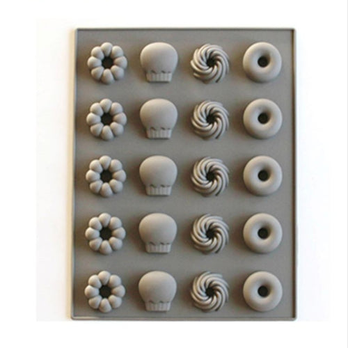 3 ชิ้นแม่พิมพ์เค้กซิลิโคน 25 ตารางฟัดจ์ฮาร์ดแม่พิมพ์บิสกิตซิลิโคนขนม