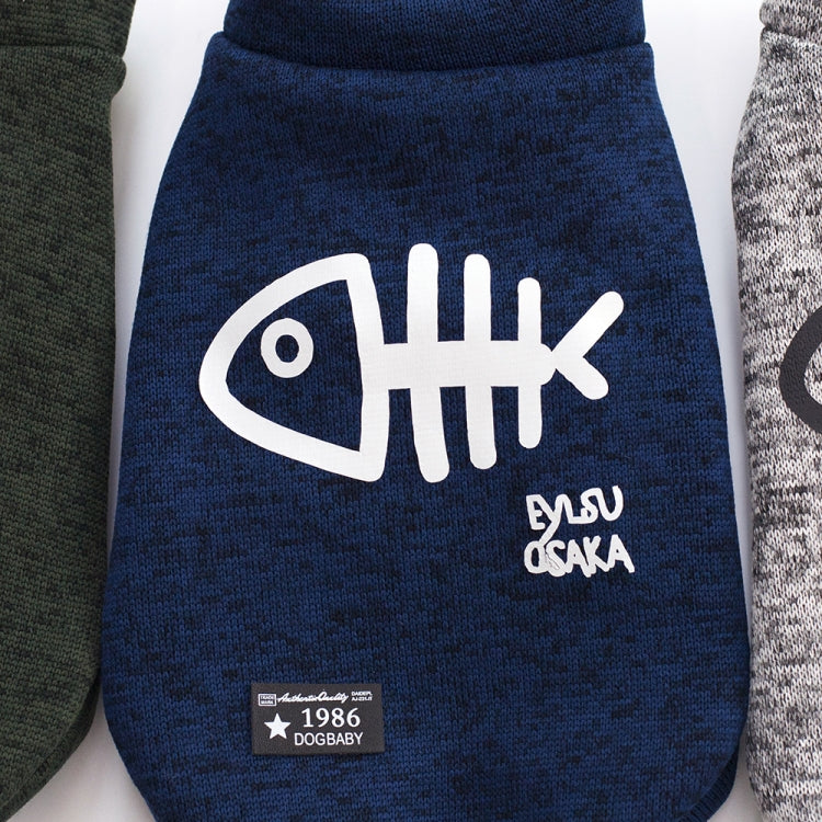 ฤดูใบไม้ร่วงฤดูหนาวเสื้อผ้าสัตว์เลี้ยงเสื้อกั๊กสัตว์เลี้ยง Fishbone Hoodie สำหรับลูกสุนัขสุนัข, S, M, L, XL, XXL
