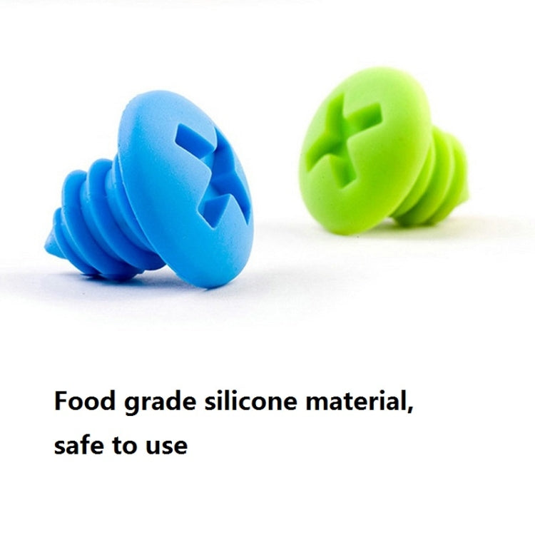 10 ชิ้นสกรูรูปร่างไวน์แดงเก็บรักษาจุกขวดซิลิโคนจัดส่งสีสุ่ม, Screw Shape