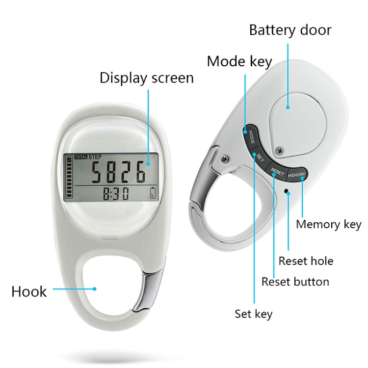 Carabiner พวงกุญแจ 3D Pedometer, Carabiner