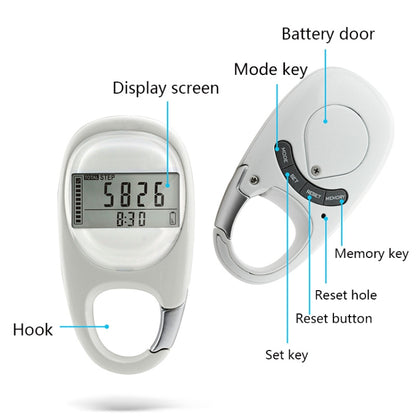 Carabiner พวงกุญแจ 3D Pedometer, Carabiner