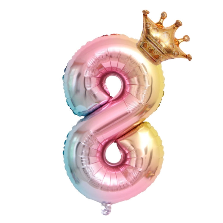 5 ชิ้น 32 นิ้วไล่ระดับสีมงกุฎดิจิตอลบอลลูนเด็กวันเกิดตกแต่งบอลลูนฟิล์ม